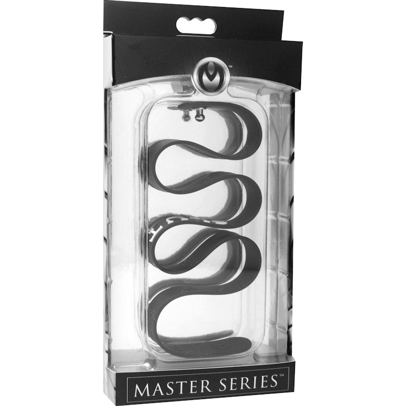 Master Series Slave Silicone Collar | Adjustable BDSM Neck Strap - Black - Adult Toys