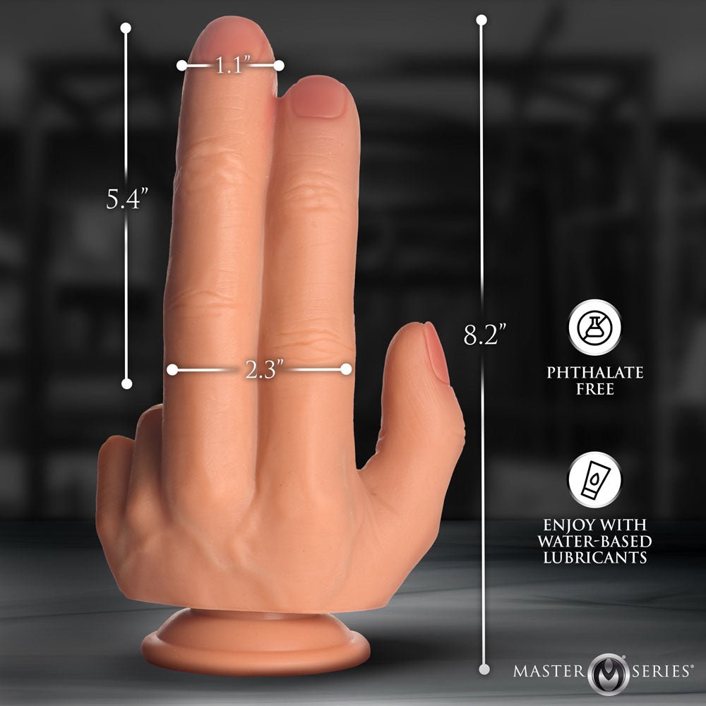 Master Series The Shocker Flesh 20 cm Finger Dildo - DONGS