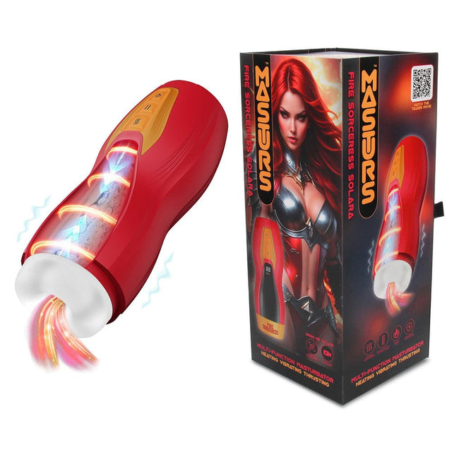 MASTURS Solara Auto Stroker – Heating, Thrusting & Vibrating Toy - MASTURBATORS