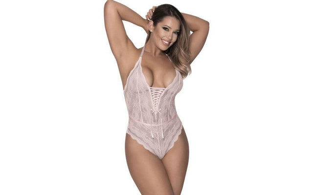 Mesh and Lace Teddy Blush - Lingerie