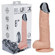 Metal Head Dildo Flesh 8 Inch Vibrating With Wireless Remote - DONGS