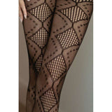 Midnight Allure Fishnet Tights Black - Lingerie