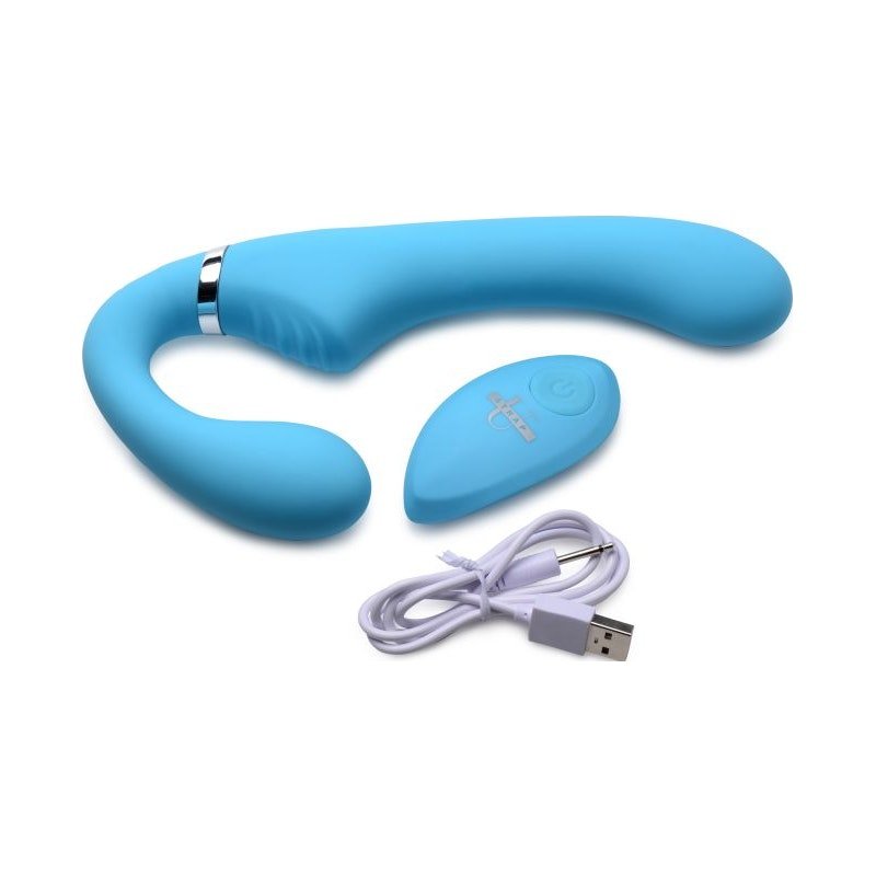 Mighty Rider 10X Strapless Strap - On Blue w Remote - Adult Toys