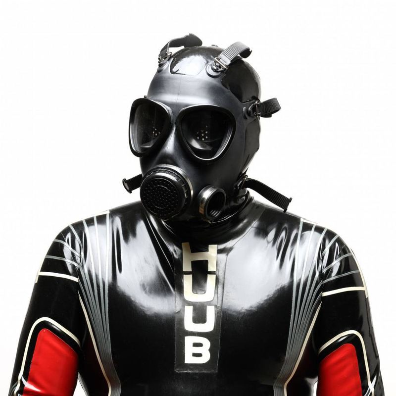Military Adjustable Strap Rubber Gas Mask - Adult Toys