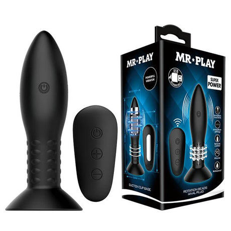 MR PLAY Rotation Beads Anal Plug - Beaded with Wireless Remote - ANAL TOYS