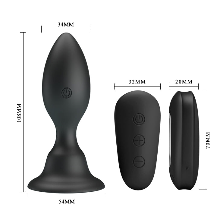 MR PLAY Vibrating Anal Plug - 10.8 cm Rechargeable with Remote - ANAL TOYS
