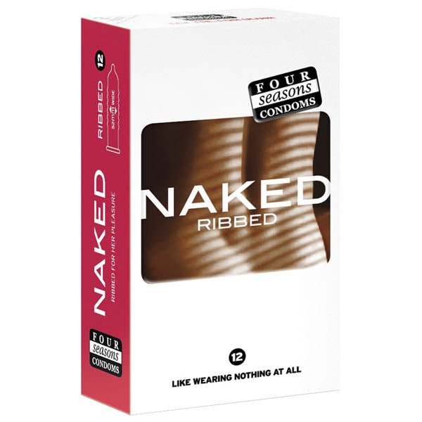 Naked Ribbed - Ultra Thin Ribbed & Lubed Condoms - 12 Pack - CONDOMS