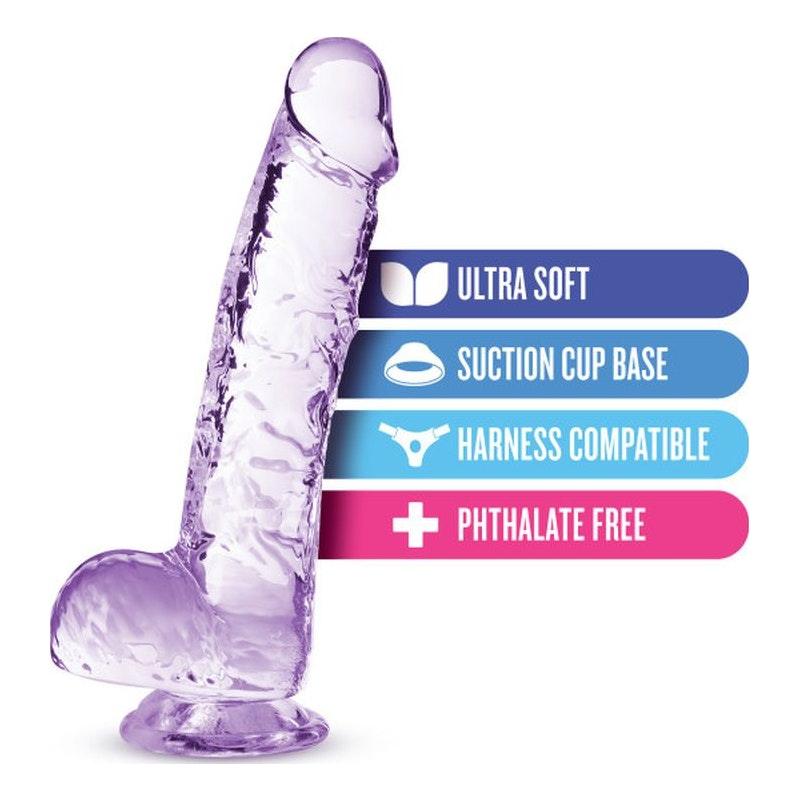 Naturally Yours 6" Crystaline Dildo Amethyst - Naughty by Nature Adult Store