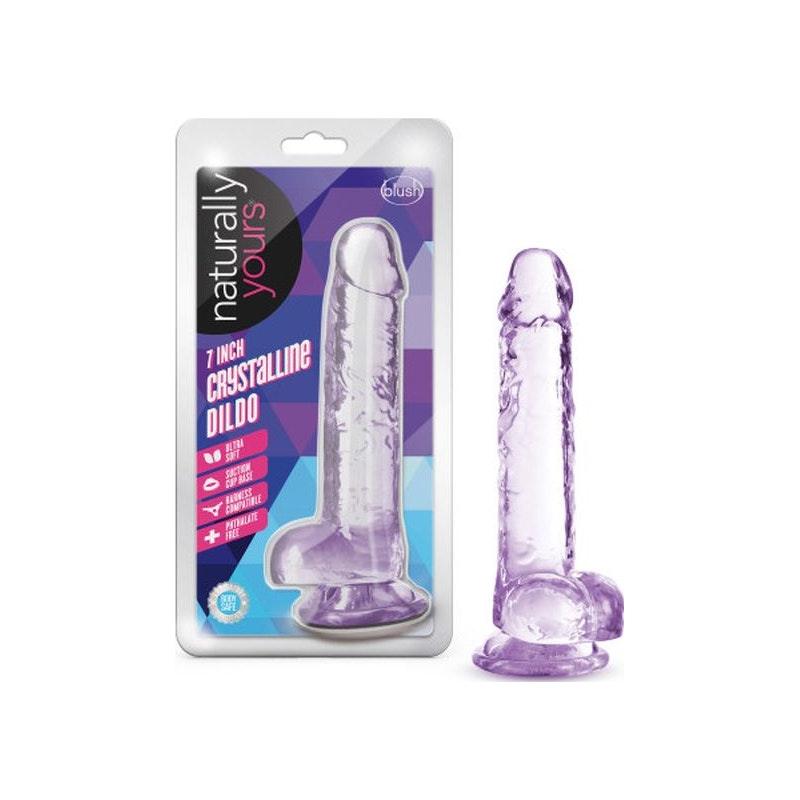 Naturally Yours 7" Crystaline Dildo Amethyst - Naughty by Nature Adult Store