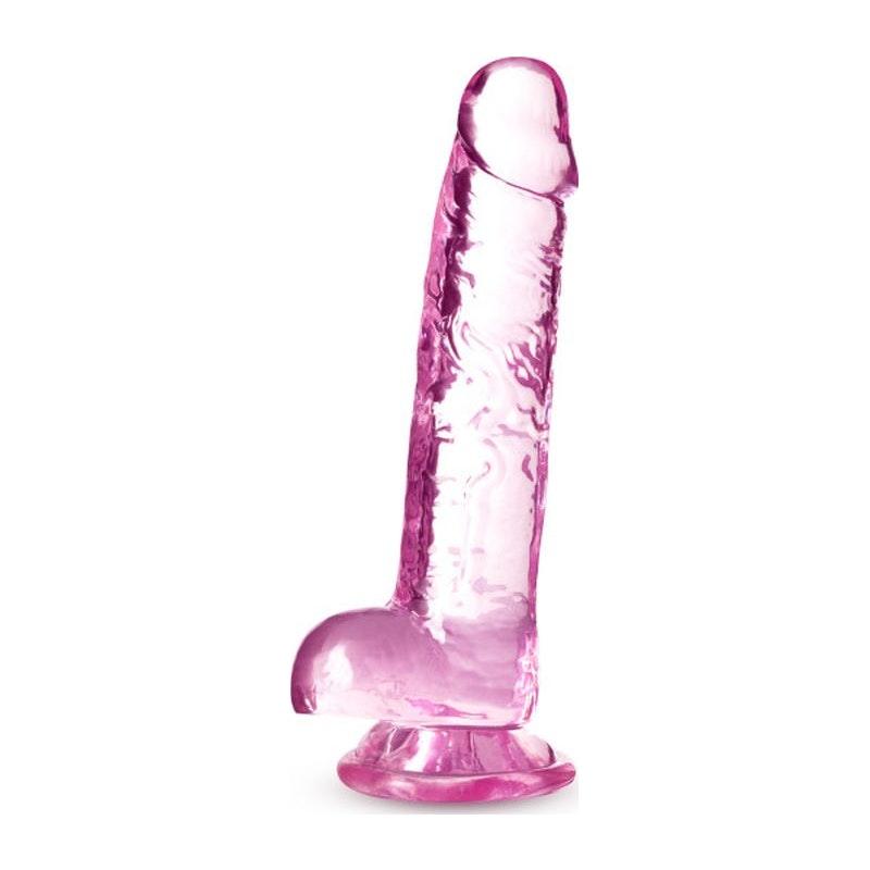 Naturally Yours 7" Crystaline Dildo Rose - Naughty by Nature Adult Store