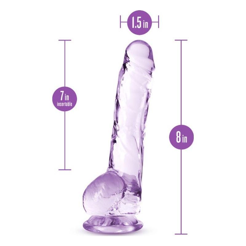 Naturally Yours 8" Crystaline Dildo Amethyst - Adult Toys