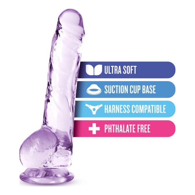 Naturally Yours 8" Crystaline Dildo Amethyst - Adult Toys
