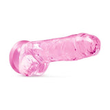 Naturally Yours 8" Crystaline Dildo Rose - Adult Toys