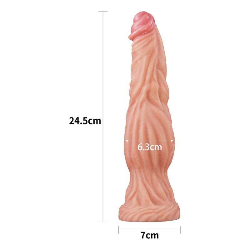 Nature Cock 9.5in Dual Layer Huge ALIEN Silicone Dildo - Adult Toys