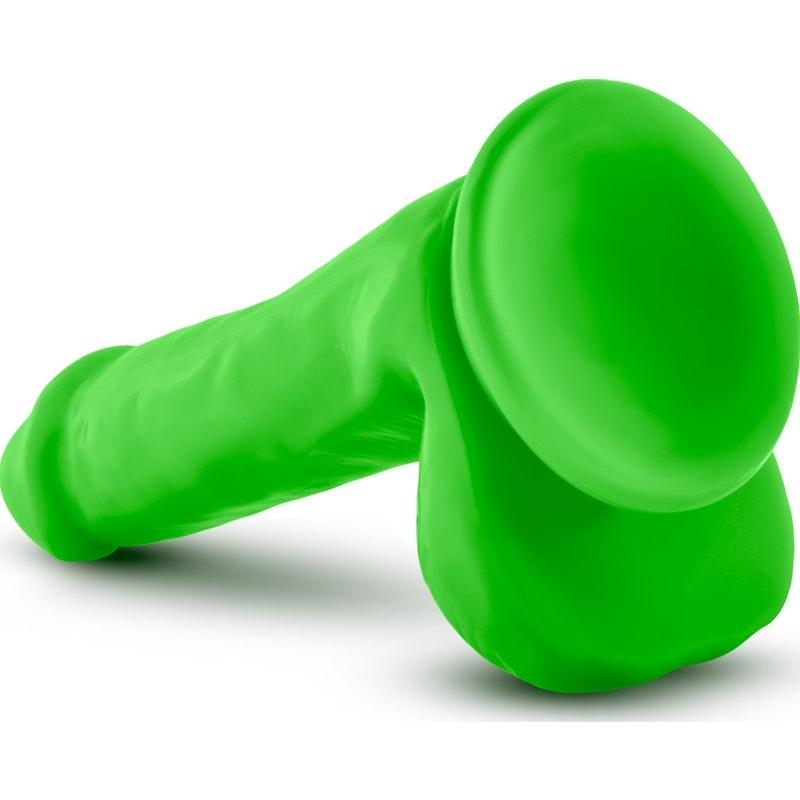 Neo Dual Density Cock With Balls 6in Neon Green - Adult Toys
