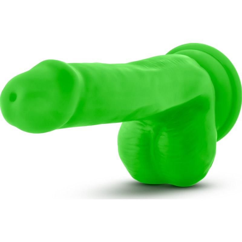 Neo Dual Density Cock With Balls 6in Neon Green - Adult Toys