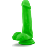 Neo Dual Density Cock With Balls 6in Neon Green - Adult Toys