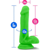 Neo Dual Density Cock With Balls 6in Neon Green - Adult Toys
