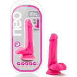 Neo Dual Density Cock With Balls 6in Neon Pink - Naughty by Nature Adult Store