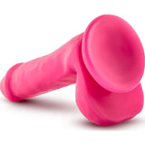 Neo Dual Density Cock With Balls 6in Neon Pink - Naughty by Nature Adult Store