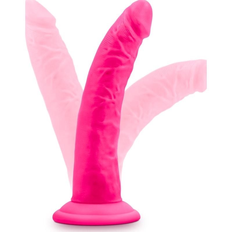 Neo Elite 7.5in Silicone Dual Density Cock Neon Pink - Naughty by Nature Adult Store