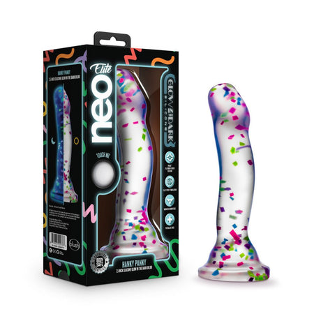 Neo Elite Glow Hanky Panky - Glow In Dark Clear 19 cm Dong - DONGS