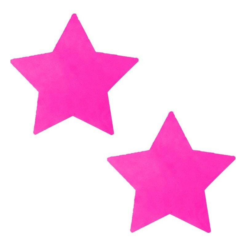 Neon Pink Starburst Starry Night Pasties - Adult Toys