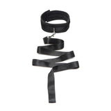 Neoprene Collar And Leash Set Black - Adult Toys