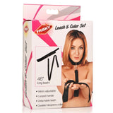 Neoprene Collar And Leash Set Black - Adult Toys