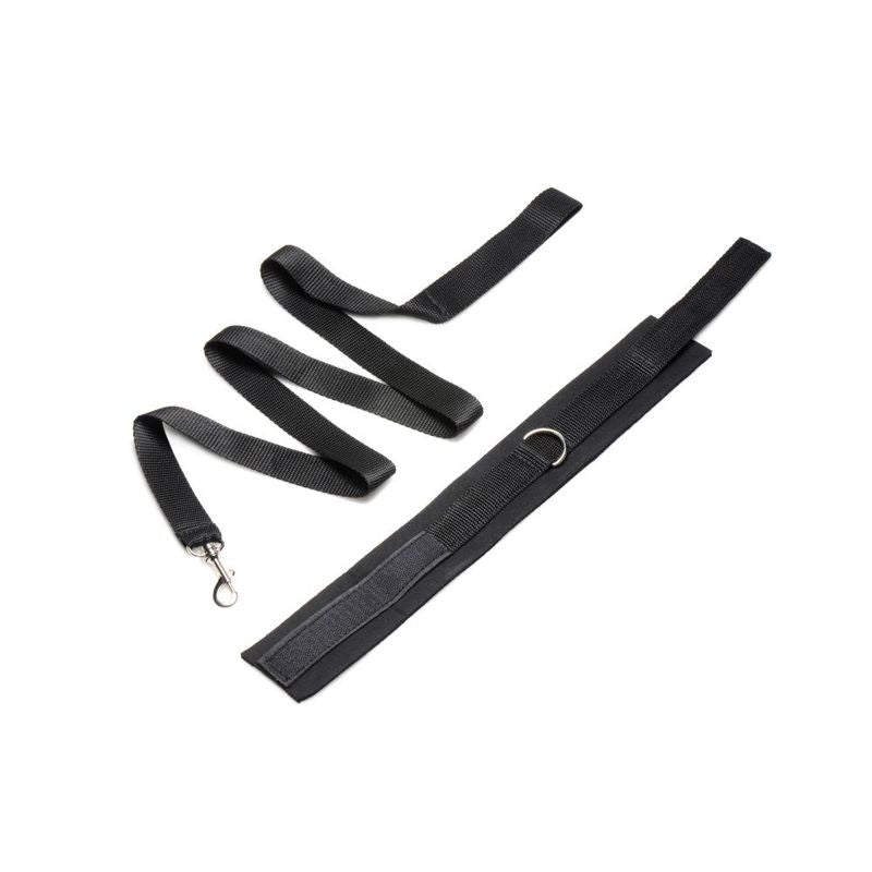 Neoprene Collar And Leash Set Black - Adult Toys