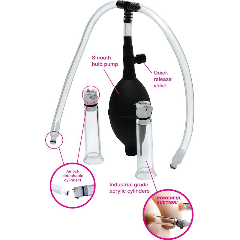 Nipple Pumping System with Dual Cylinders - Adult Toys