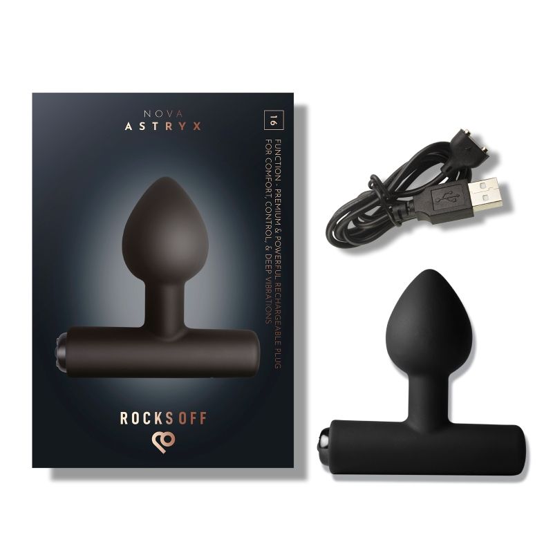 Nova Solaris Tapered Butt Plug Vibrator Black - Adult Toys