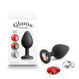 NS Novelties Glams Xchange Black Silicone Butt Plug with Round Gems - Anal Toys