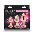 NS Novelties Rear Assets Trainer Kit – Rose Gold Metallic Butt Plugs - Anal Toys