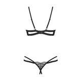 Nutris 2 Pc Crotchless Bra Panty Set - Lingerie