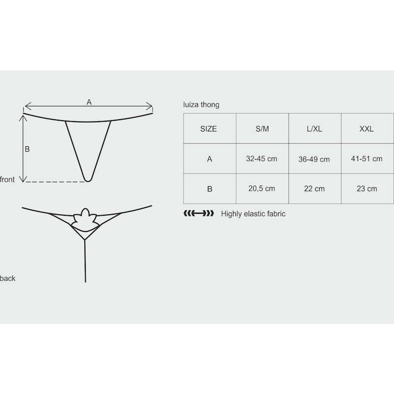 Obsessive Luiza Black Thong – Elegant Floral Embroidery Panties - Lingerie