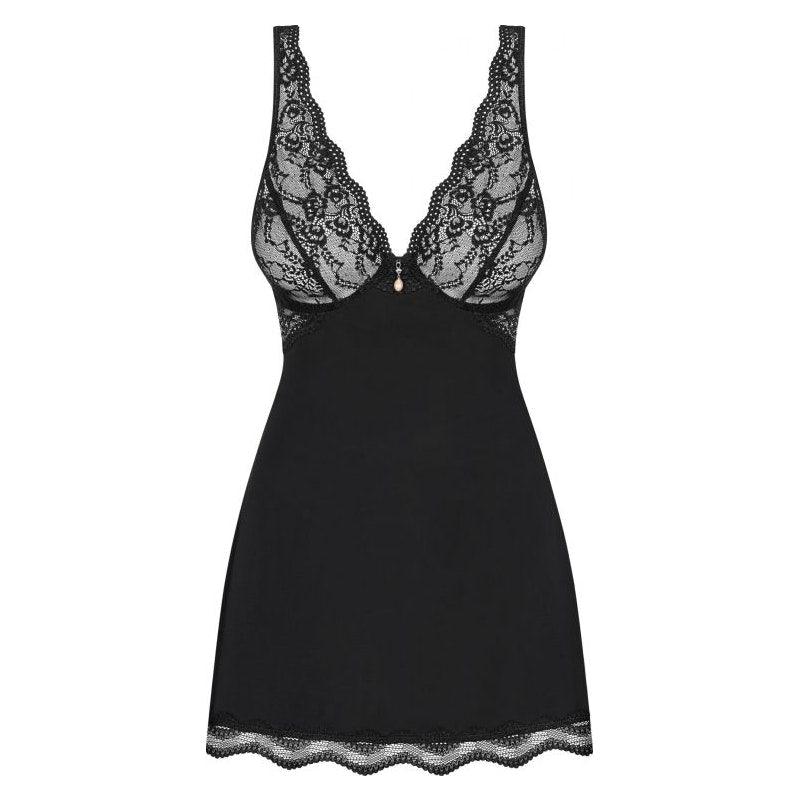 Obsessive Luvae Babydoll | Black Underwire Lingerie with Thong - Lingerie