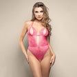 Opulence Crotchless Pearl Teddy Pink ML Size Lingerie - LINGERIE & BODY WEAR