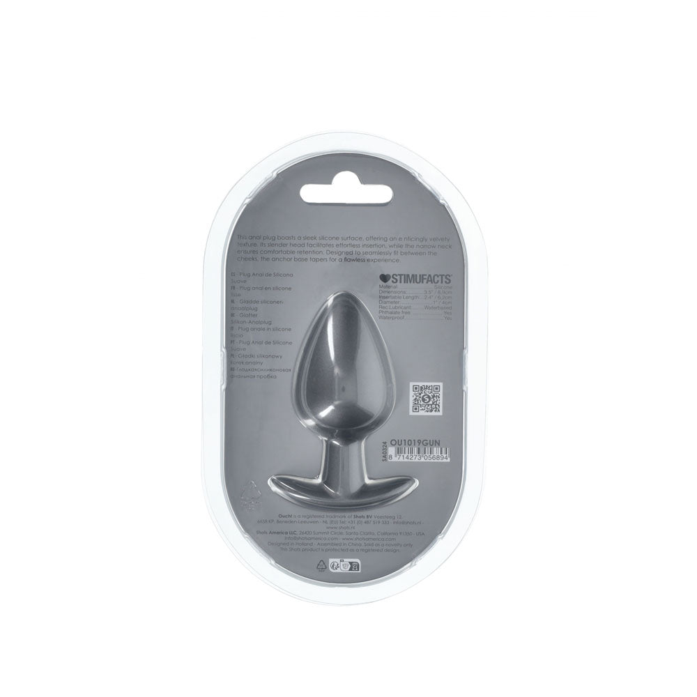 OUCH! Anal Plug - Large - Gun Metal - ANAL TOYS