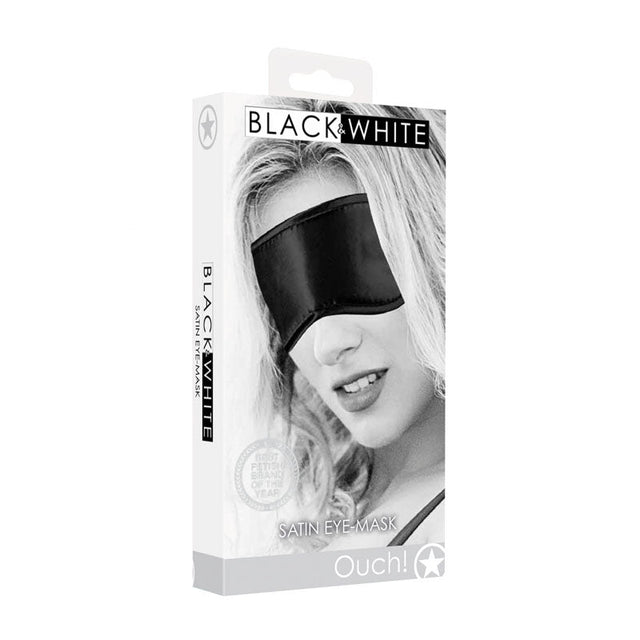 OUCH! Black & White Satin Eye - Mask - Black Eye Restraint - BONDAGE - TOYS