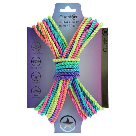 OUCH! Bondage Rope - 10 M Multicolour - BONDAGE - TOYS
