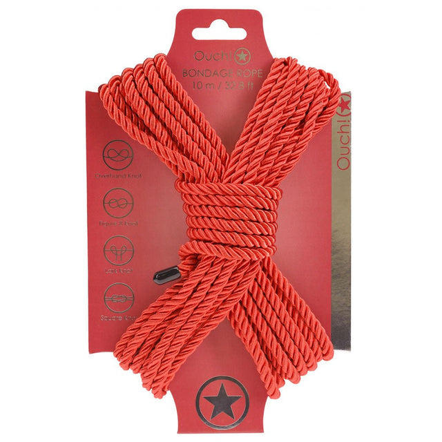 OUCH! Bondage Rope - 10 M Red - BONDAGE - TOYS