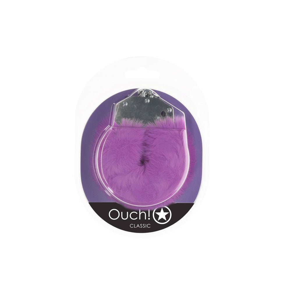OUCH! Classic Fluffy Cuffs - Purple - BONDAGE - TOYS