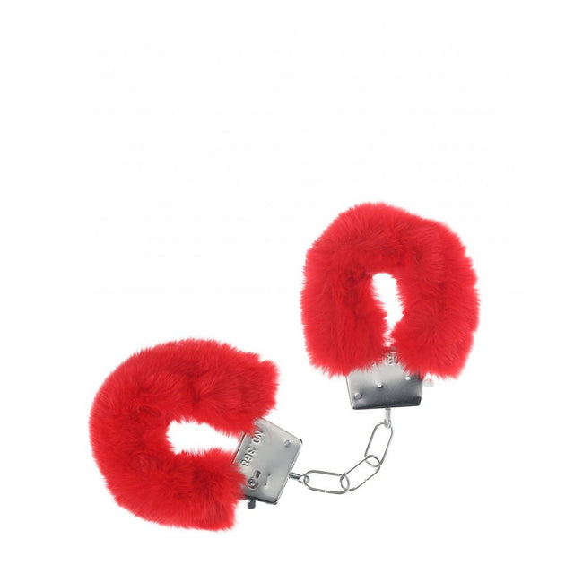 OUCH! Classic Fluffy Cuffs - Red - BONDAGE - TOYS
