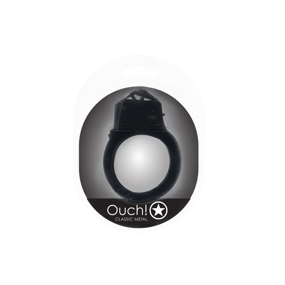 OUCH! Classic Metal Cuffs - Black - BONDAGE - TOYS
