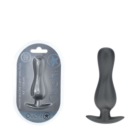 OUCH! Curvy Anal Plug - Gun Metal - ANAL TOYS