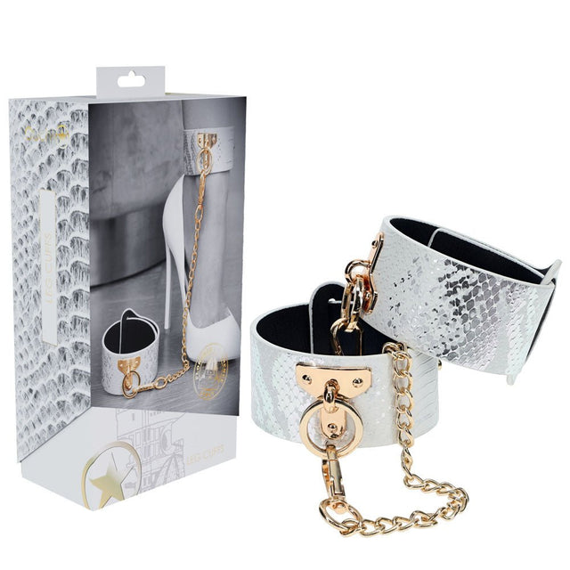 OUCH! Florence Collection - Leg Cuffs - White Restraints - BONDAGE - TOYS