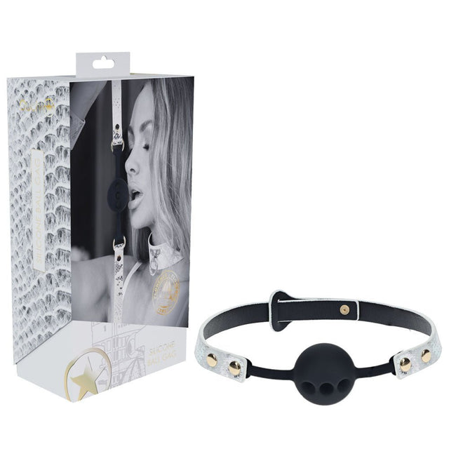 OUCH! Florence Collection - Silicone Ball Gag - White Breathable Mouth Restraint - BONDAGE - TOYS