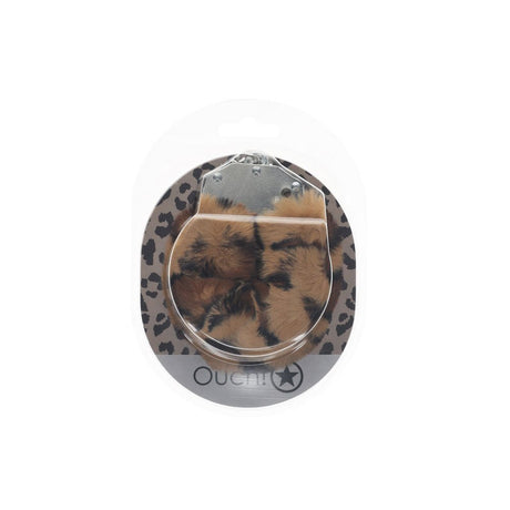 OUCH! Heavy - Duty Fluffy Cuffs - Leopard - BONDAGE - TOYS
