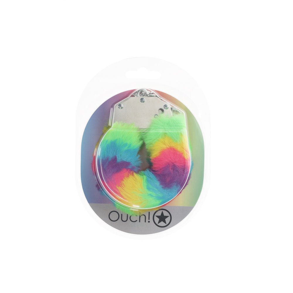 OUCH! Heavy - Duty Fluffy Cuffs - Multicolour 1 - BONDAGE - TOYS